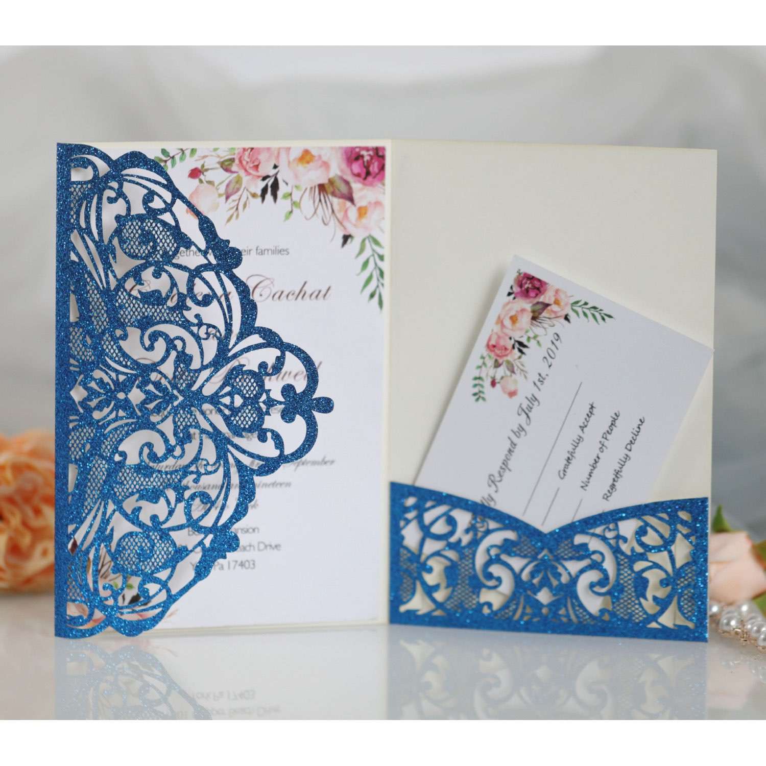Silvery Business Card Marriage Invitation Card Laser Invitation